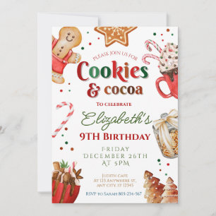 Convites Biscoitos de Natal e cacau Festivo