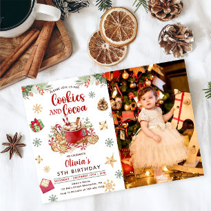 Convites Biscoitos de Natal e Cacau Foto de Aniversário