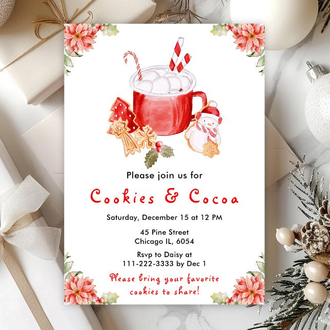 Convites Biscoitos de Natal e Cacau Vermelho (Criador carregado)