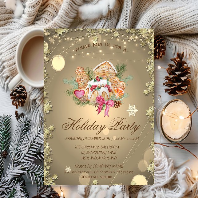 Convites Biscoitos de Pão-de-Pão de Natal são Verdes (Criador carregado)