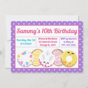 Convites Biscoitos de Páscoa Donuts e Doces Festa de Aniver