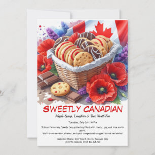 Convites Biscoitos do Dia do Canadá & Coquelicots Docemente