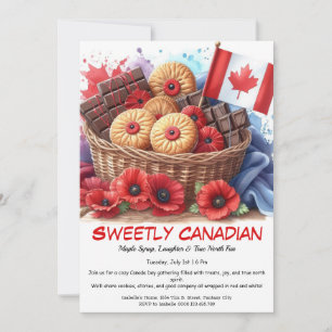 Convites Biscoitos do Dia do Canadá & Coquelicots Docemente