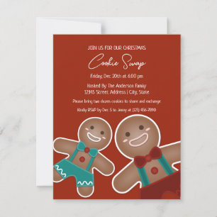 Convites Biscoitos do Gingercake Men Trocam Festa de Natal