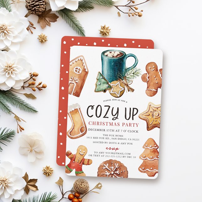Convites Biscoitos e Cacau de Natal Convidando para Festa A (Criador carregado)