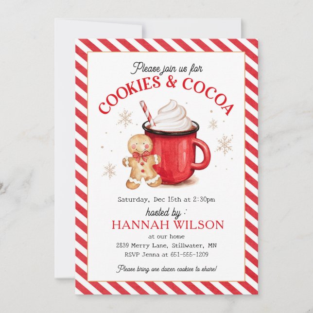 Convites Biscoitos e cacau Natal (Frente)