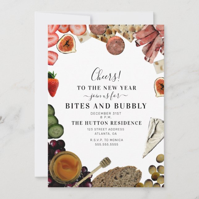 Convites Bites e Charcuterie no Ano Novo (Frente)