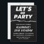 Convites Black 18th aniversariante Calls White<br><div class="desc">Convites de 18 anos Pretos Homens Brancos Modernos</div>