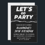Convites Black 18th aniversariante Calls White<br><div class="desc">Convites de 18 anos Pretos Homens Brancos Modernos</div>
