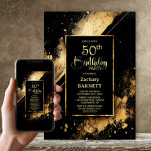 Black and Gold 50th Birthday Party