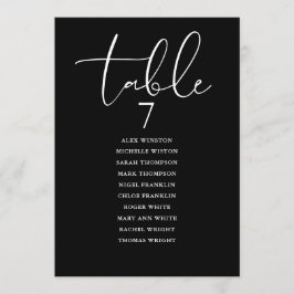 Convites Black And White Elegant Seating Plan Table Number