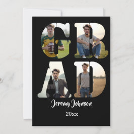 Convites Black and White GRAD Photo Party 