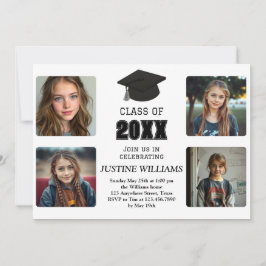 Convites Black and White Graduation