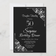 Black and White Surprise 50th Birthday Janto