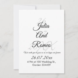 Convites Black and White wedding invitation. 