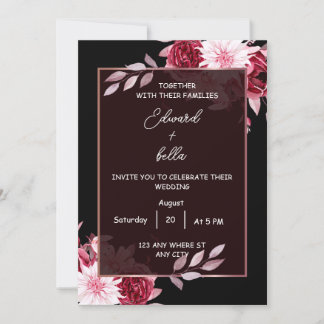 Convites black and white wedding invitation