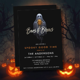Convites Black Boos & Brews Fantasma Halloween
