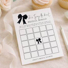 Convites Black Bow Bingo Bridal Shower Game Card