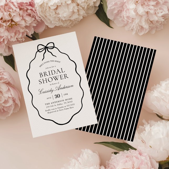 Convites Black Bow Bridal Shower (Criador carregado)