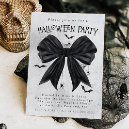 Convites Black Bow Coquette Halloween Invitation