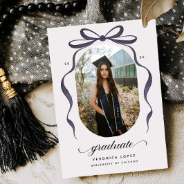 Convites Black Bow Graduation Open House Party Invitation