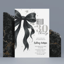 Black Bow Modern 30th Birthday
