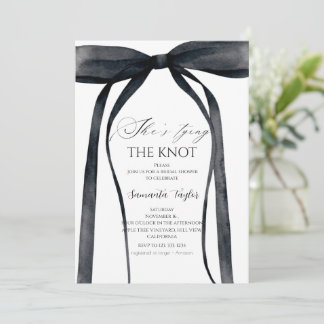 Convites Black Bow She's Tying the Knot Bridal Shower