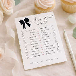 Convites Black Bow Would She Rather Bridal Shower Game Card