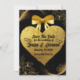 Convites Black Burgundy e Dourado Casamento Floral Moderno 