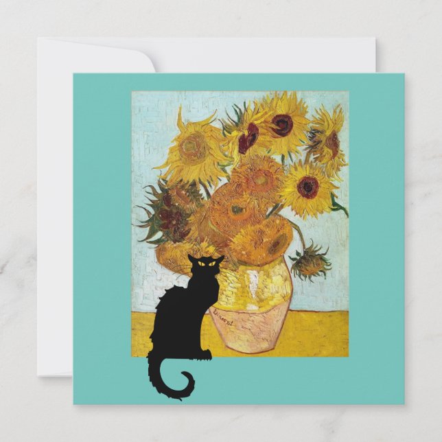 Convites Black Cat e Van Gogh Sunflower (Frente)