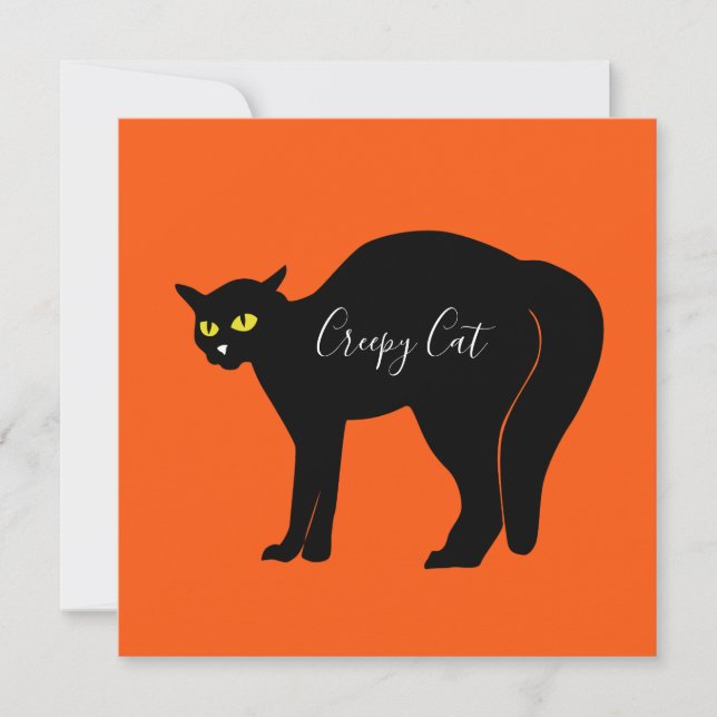 Convites Black Cat on Orange (Frente)