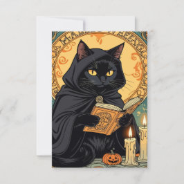 Convites Black Cat Reading The Jack o lantern Journal