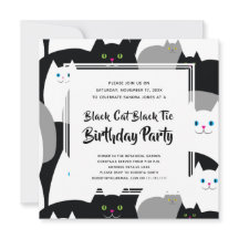 Black Cat Tie Engraçado Festas de aniversário Engr