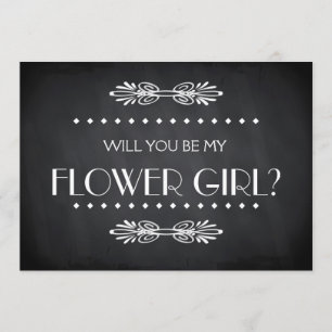 Convites Black ChalkBoard Você será minha floreira?