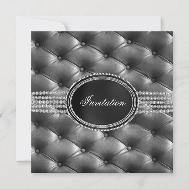 Convites Black Diamond Tie Party (Frente)