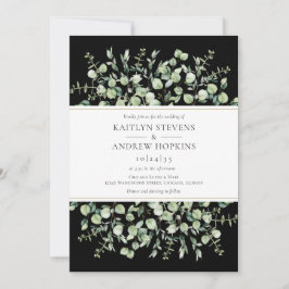 Convites Black Eucalyptus  Wedding
