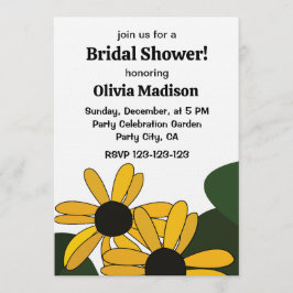 Convites Black Eyed Susan Flower Floral Bridal Shower