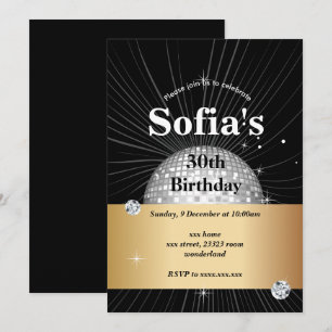Convites BLACK, festa na discoteca, 70 anos, festa de danç