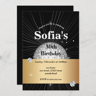 Convites BLACK, festa na discoteca, 70 anos, festa de dança