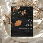 Convites Black Floral Boho Chic Wedding<br><div class="desc">Convite para Casamento Chic Boho Floral Negro</div>