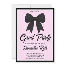 Black Gingham Bow Graduation Party
