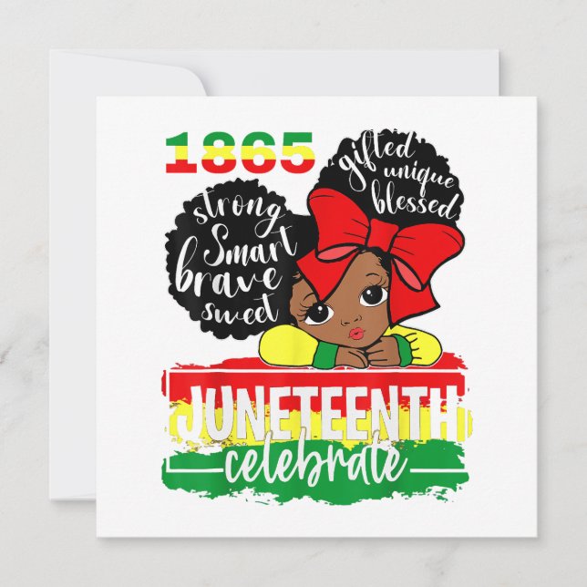 Convites Black Girl 1865 Celebra a independência D (Frente)