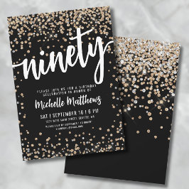 Convites Black Gold 90º aniversário