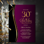 Convites Black Gold Pink 30th Birthday Party<br><div class="desc">Invite your friends and loved ones with this modern black, gold and pink 30th birthday party invitation. The customizable text area in this invitation template allows you to effortlessly include all the necessary details for your special birthday celebration, including the date, time, venue, and RSVP information. A variety of paper...</div>