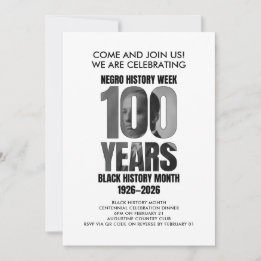 Convites BLACK HISTORY MONTH Centennial Dinner