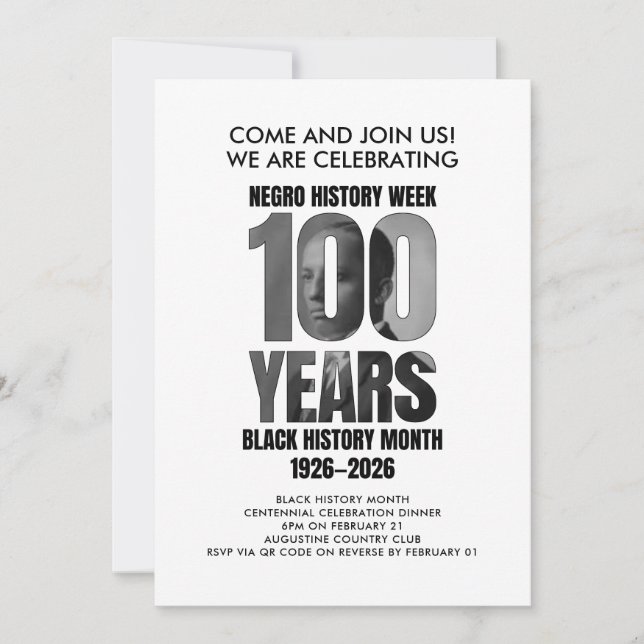 Convites BLACK HISTORY MONTH Centennial Dinner (Frente)