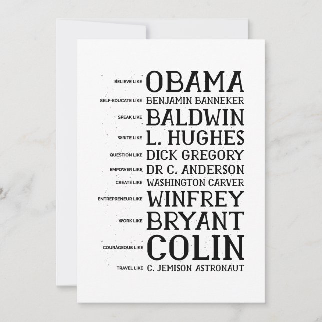 Convites black history month legends icons (Frente)