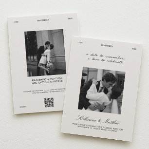 Convites Black & Ivory Casamento no Tribunal Vintage Save t