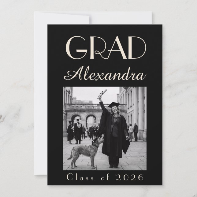 Convites Black Ivory Veterinary Medicine Graduation Party (Frente)