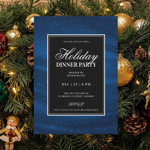 Convites Black & Navy Blu Lantejoulas Xmas Festa de Natal J